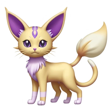 Shiny Espeon-Meowth-Skitty-Fakémon-hybrid-creature (full body)  sticker