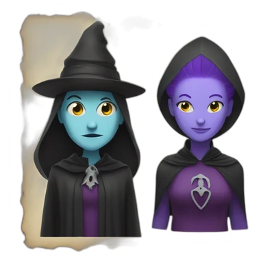 A fantom and a witch sticker