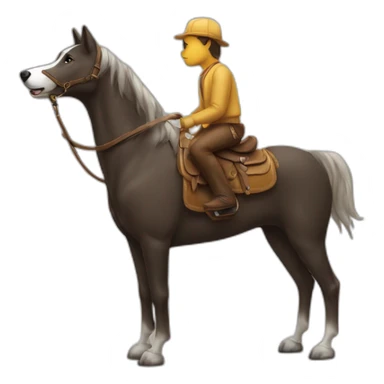 chat sur un chien sur un cheval sticker