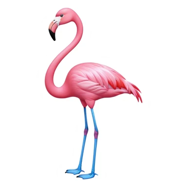 A completely blue flamingo  sticker