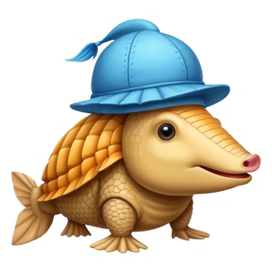 Armadillo wearing a fish hat  sticker
