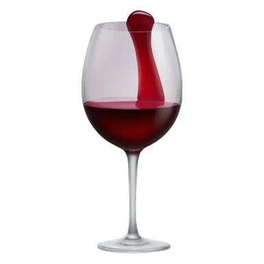 Glass of red wine with red lipstick on the rim sticker