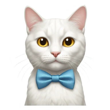 White cat with bowtie  sticker