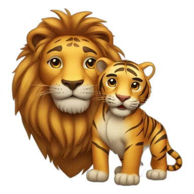 Tiger and lion friends sticker