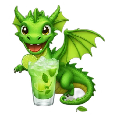 dragon with mojito sticker