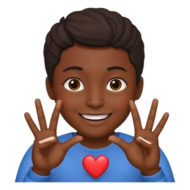 Dark skinned person making a Korean heart with his fingers sticker