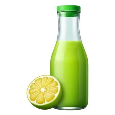 Green lemon juice bottle sticker