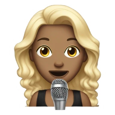 Super star blonde With a microphone sticker