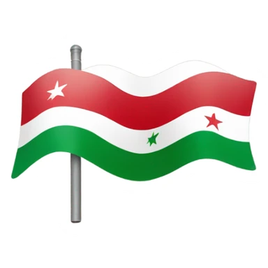 Syria flag with 3 green stars  sticker