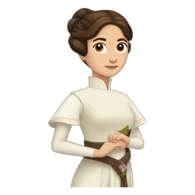 princesa leia levantando el brazo para decir adiós sticker