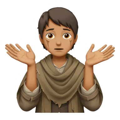 Person begging sticker