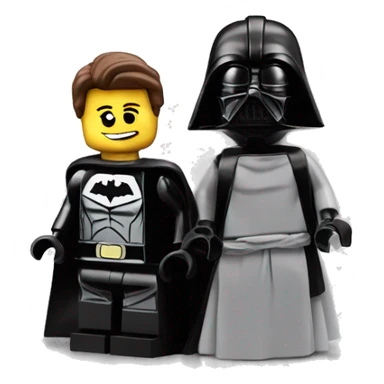 Lego Princess Leia and Batman get married but Darth Vader is mad  sticker