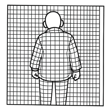 Patch test for skin allergies on a person's back with multiple square patches in a grid pattern sticker