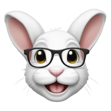 Bunny wearing glasses and smiling  sticker