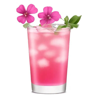 Cocktail with pink flowers sticker