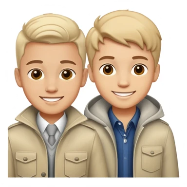 smiling boys in stylish attire sticker