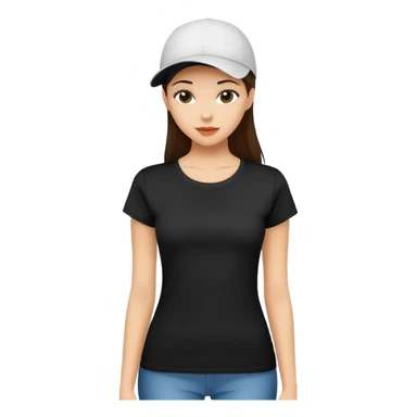 black women's t-shirt with round neck and short cap sleeves, fitted feminine cut, only the garment, isolated on white background, no model sticker