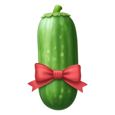 Cucumber with a bow sticker