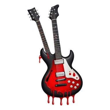 Black guitar with blood drips sticker