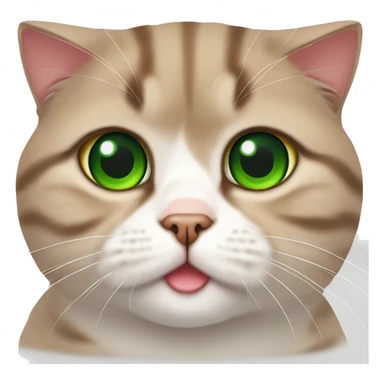 Scottish Fold cat with red fur and green eyes sticker