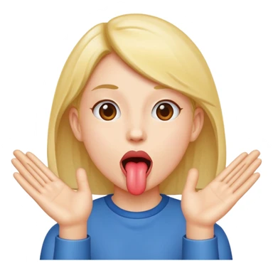 Tongue sticking out hands sticking out on the side sticker