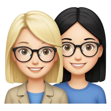 Blonde girl and a black hair girl with eyeglasses black are best friend sticker