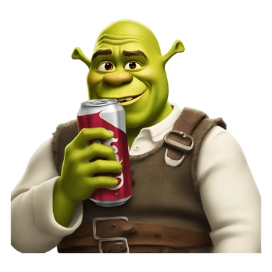 Shrek drinking DR PEPPER  sticker