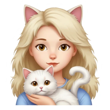 girl with cat indoors sticker