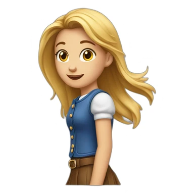 Une très jeune fille qui fait du galop sticker