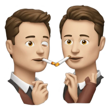 Elon musk smoking sigaret sticker
