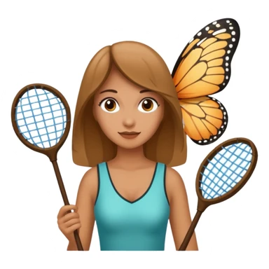 woman holding butterfly net sticker