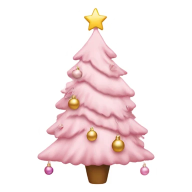 Light pink Christmas tree with ornaments  sticker