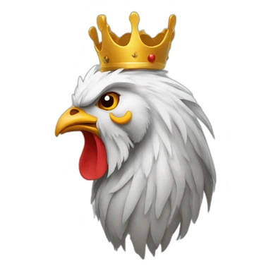 howling rooster with a crown on its head sticker