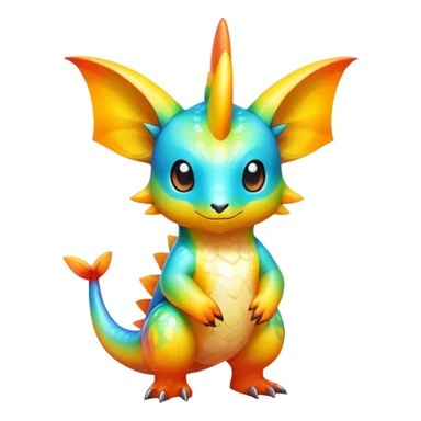 Exotic tropical shiny rare colorful epic cute Fakémon-creature, full body, with random markings sticker