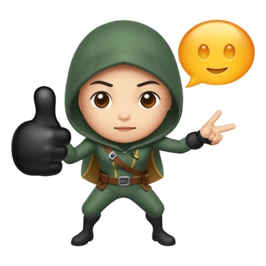rogue character tapping invisible chat bubble sticker