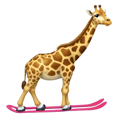 Giraffe skiing downhill sticker