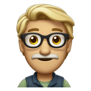 Vendedor con gafas al estilo disney sin bigote sticker