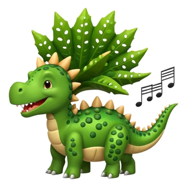 cartoon stegosaurus with music notes funny sticker