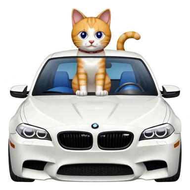 kedi bir bmw m5 kullanıyor sticker