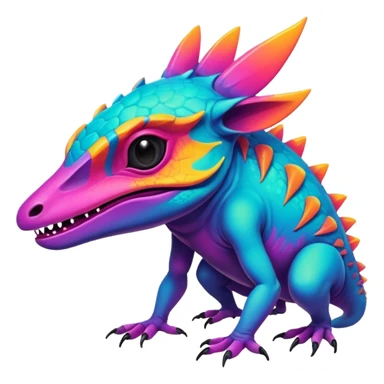 Dark vibrant pastel bright neon colorful edgy exotic painted Fakémon-Pokémon-Vernid-creature sticker