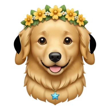 собака з квітами та зірками sticker