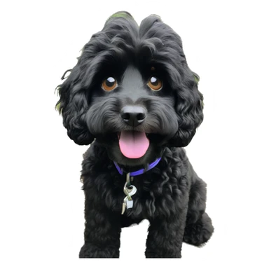 Black fluffy cockerpoo  sticker