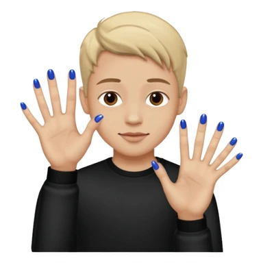 boy with long nails sticker