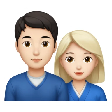 Family korean male x russian female sticker