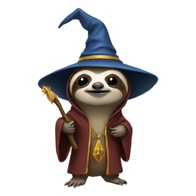 sloth dressed as a wizard sticker