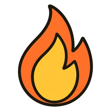 calories icon, abstract fire or heat symbol, bold lines, suitable for app icon sticker