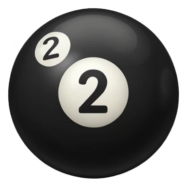 Make a black pool ball with one number 2 sticker