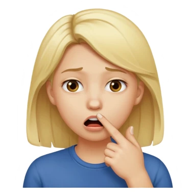 Una carita que se muerde el dedo sticker