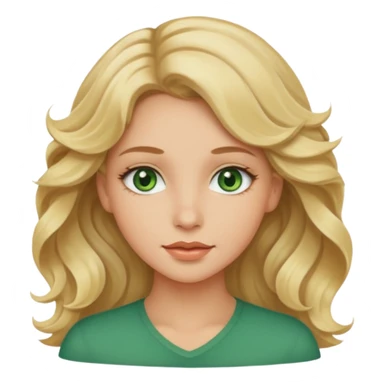 Pretty girl with wavy blonde hair, beige skin, and green eyes. sticker