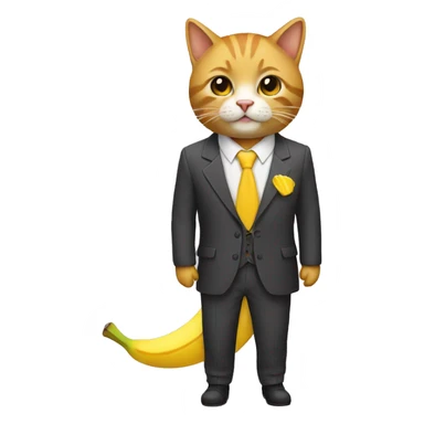 Gato, con traje de banana sticker